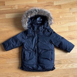 Zara toddler girls Puffer Parka with Removable Fur Trim